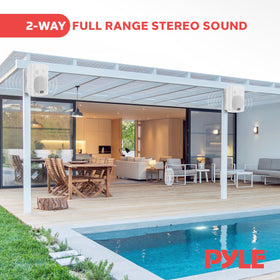 Pyle Bluetooth streaming with 30+ ft range for wireless music outdoors.