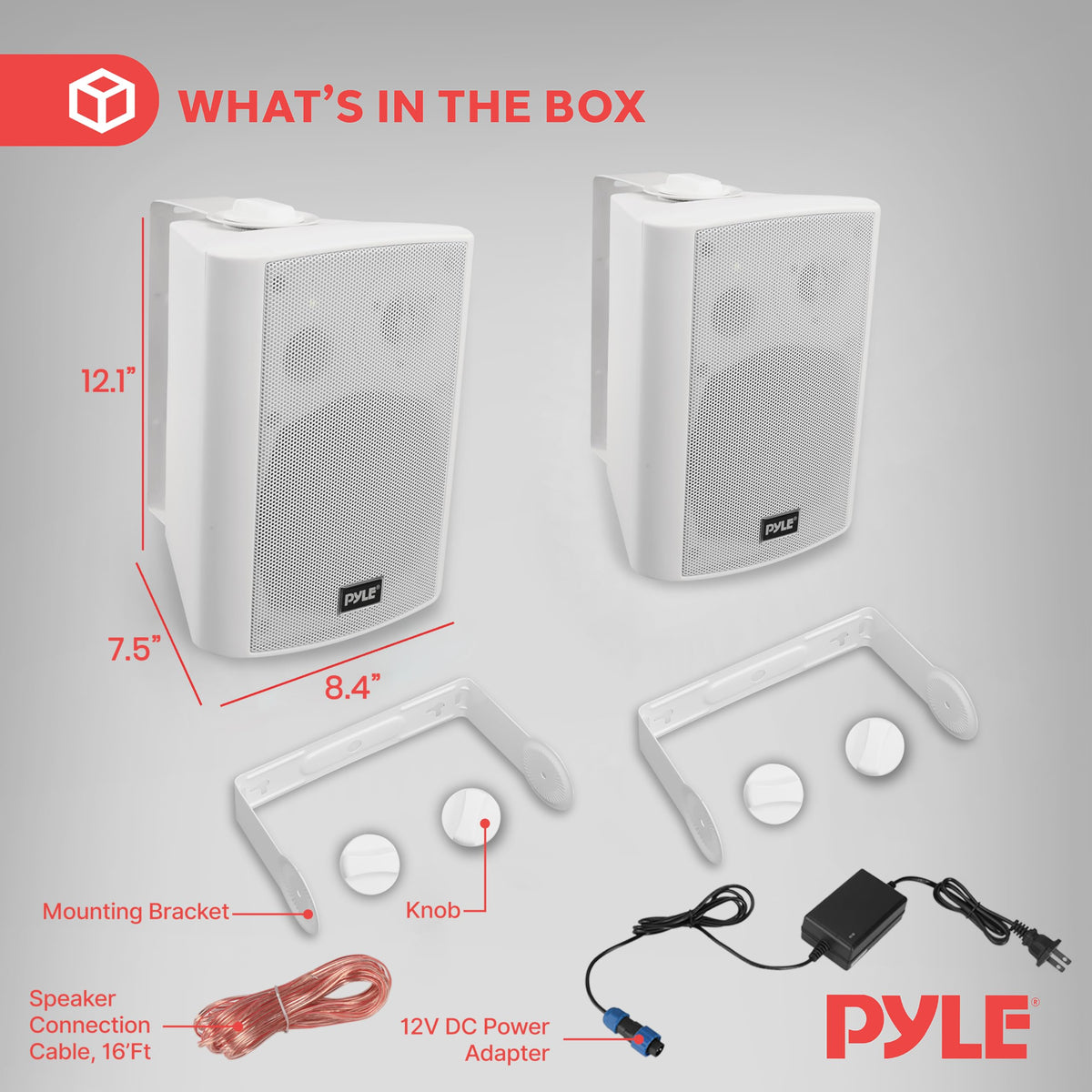 Pyle easy wall‑mount installation enables quick patio or poolside setup.