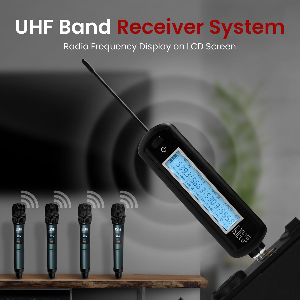 Pyle four-channel wireless microphones ready for events
