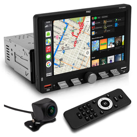 Pyle front panel touchscreen showing clear maps and quick access