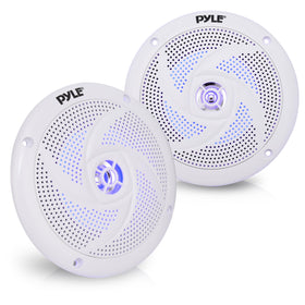 Pyle front view packaged speakers showing compact design and durable finish