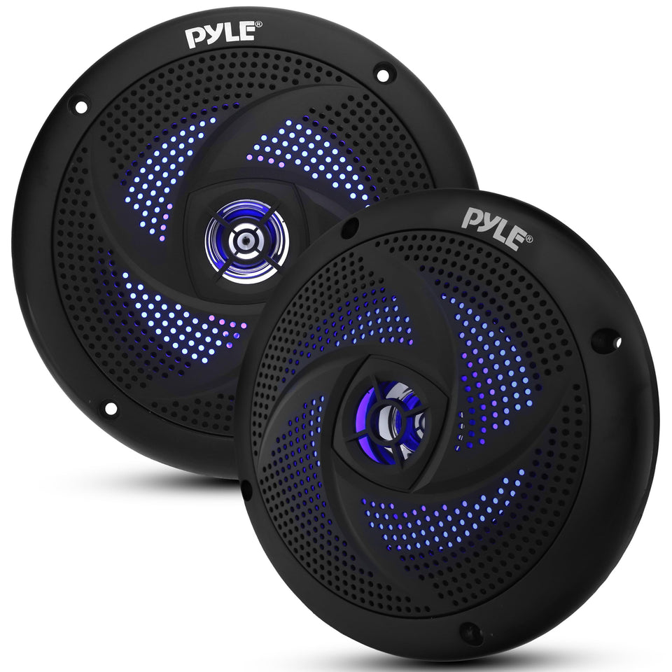 Pyle front view speaker grille showing durable ABS and lighting benefit