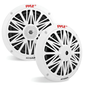 Pyle front view white grille showing durable marine styling and protection