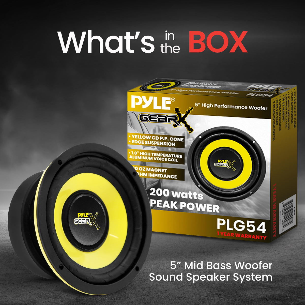 Pyle Gear-X 200W peak magnet delivers strong bass in tight spaces.