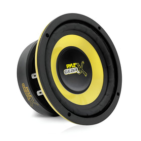 Pyle Gear-X 5-inch mid-bass cone with yellow basket for crisp car audio.