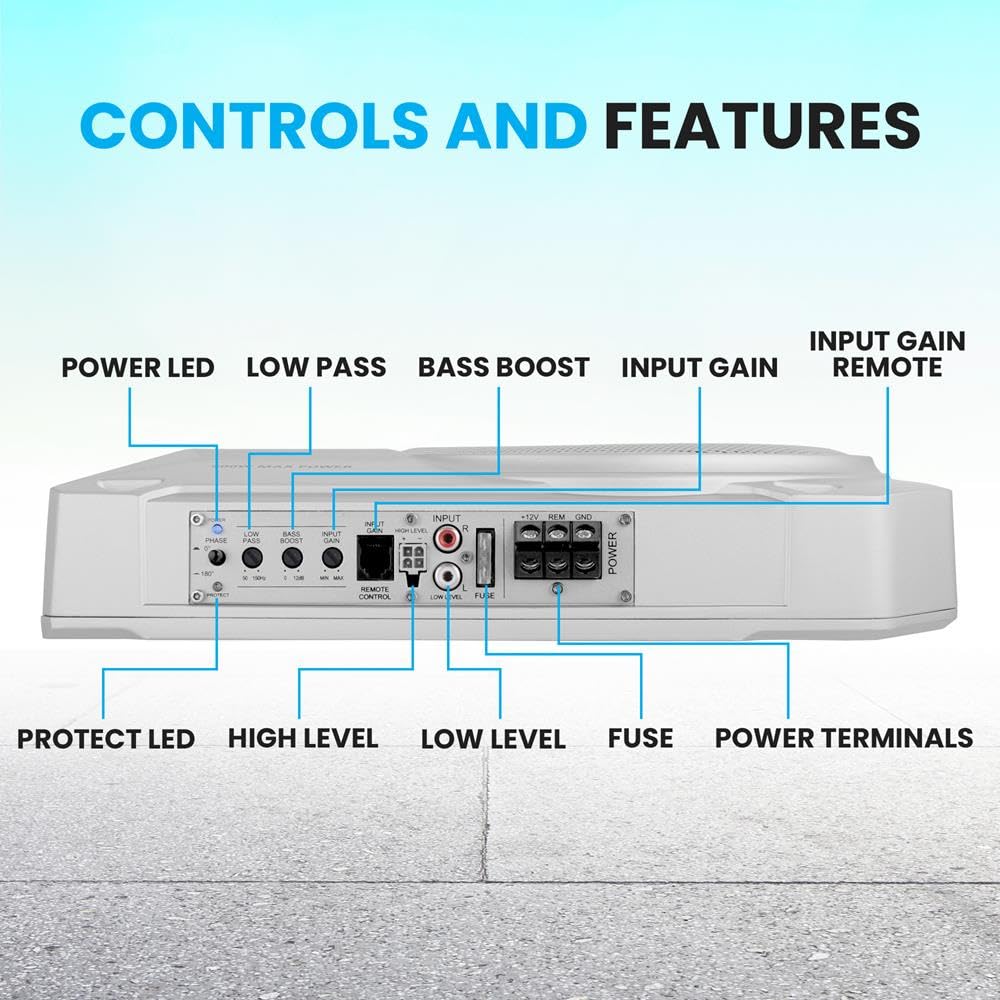 Pyle high-level input connection enables easy integration with factory head units.