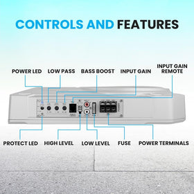 Pyle high-level input connection enables easy integration with factory head units.