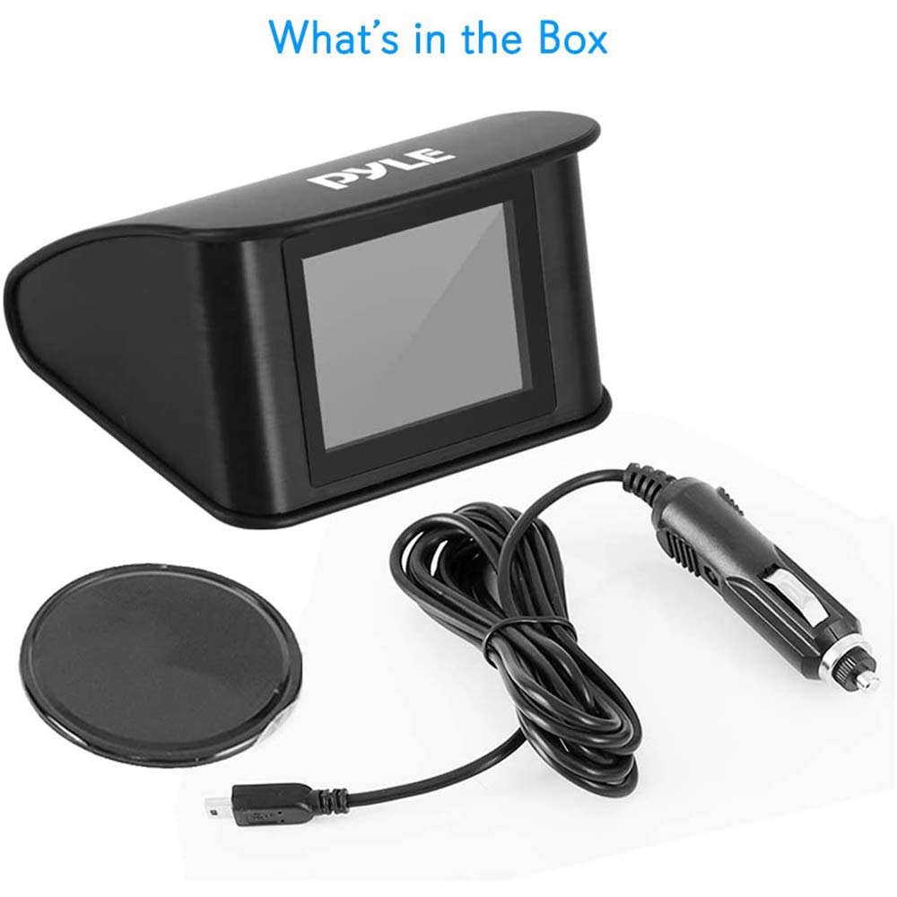 Pyle HUD19 2.6-inch LCD display provides clear day and night readings