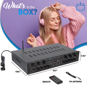Pyle karaoke-ready setup featuring mic inputs and talk-over for clear vocals.