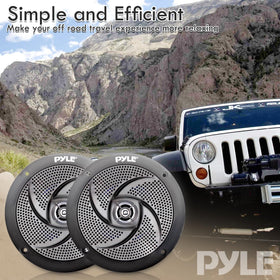 Pyle speakers mounted on off-road vehicle offering durable outdoor audio