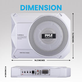 Pyle low-profile subwoofer under-seat fits discreetly for immersive bass on boats.