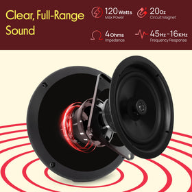 Pyle four 6.5-inch waterproof speakers deliver crisp audio on the water.