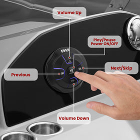 Pyle amp RCA and aux inputs detail for versatile wired audio source compatibility