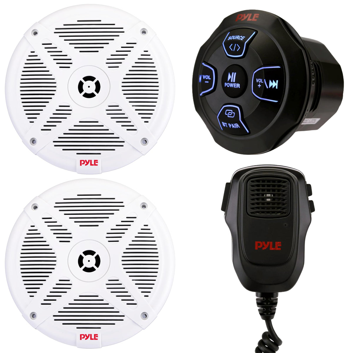 Pyle marine Bluetooth speaker kit white for on-board entertainment