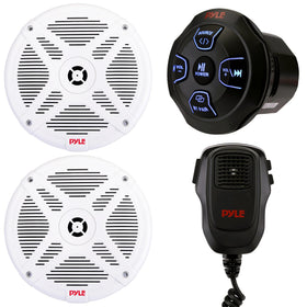 Pyle marine Bluetooth speaker kit white for on-board entertainment