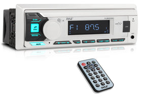 Pyle front panel view showing compact single DIN design and easy controls for quick upgrade
