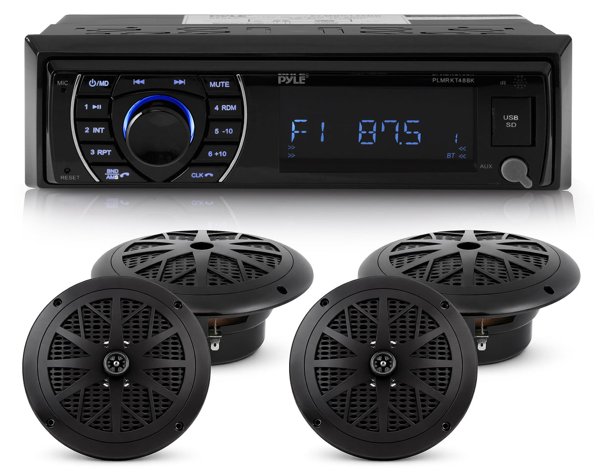 Pyle marine head unit in-dash display for accessible music control on the water.