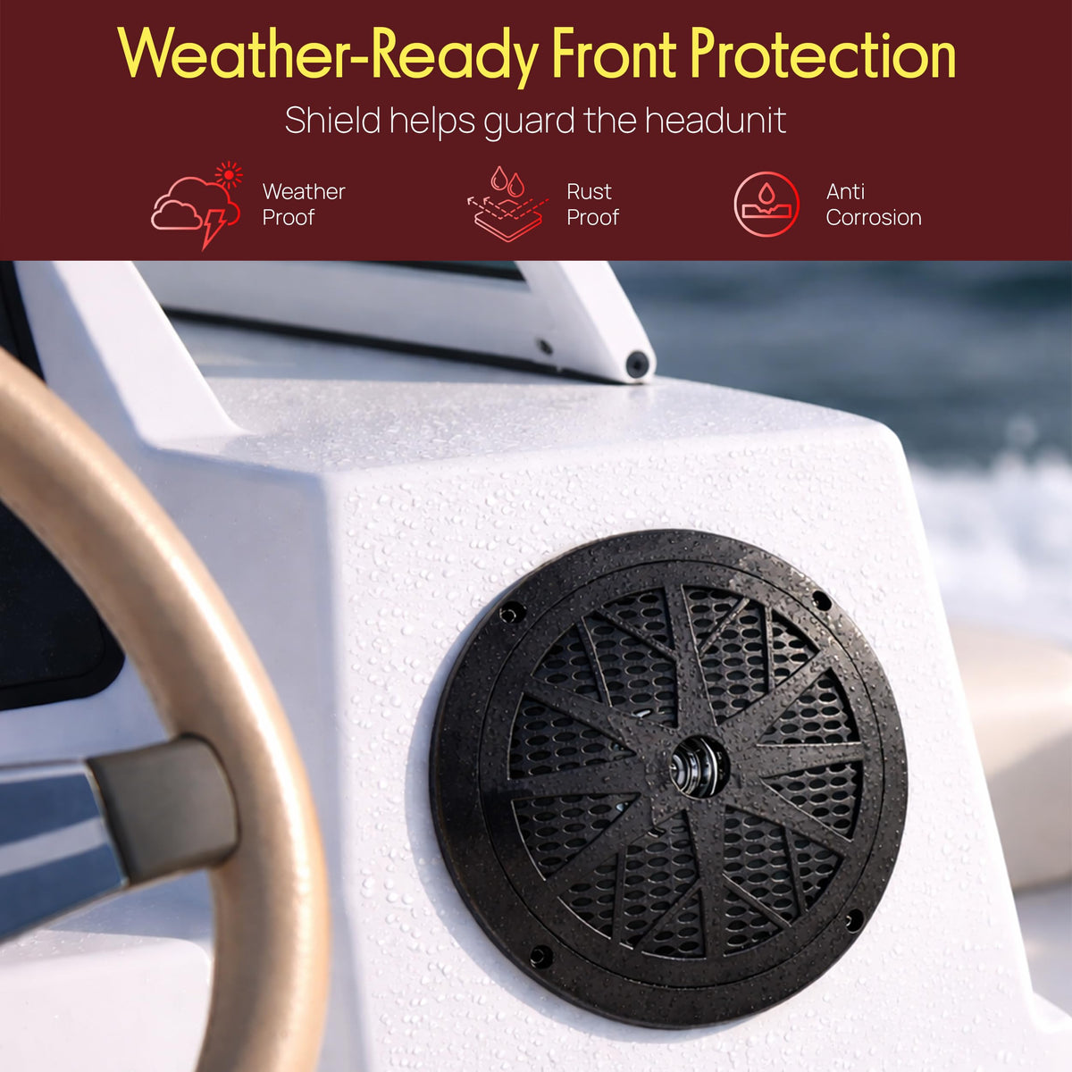 Pyle remote control included for convenient system access from anywhere on deck.