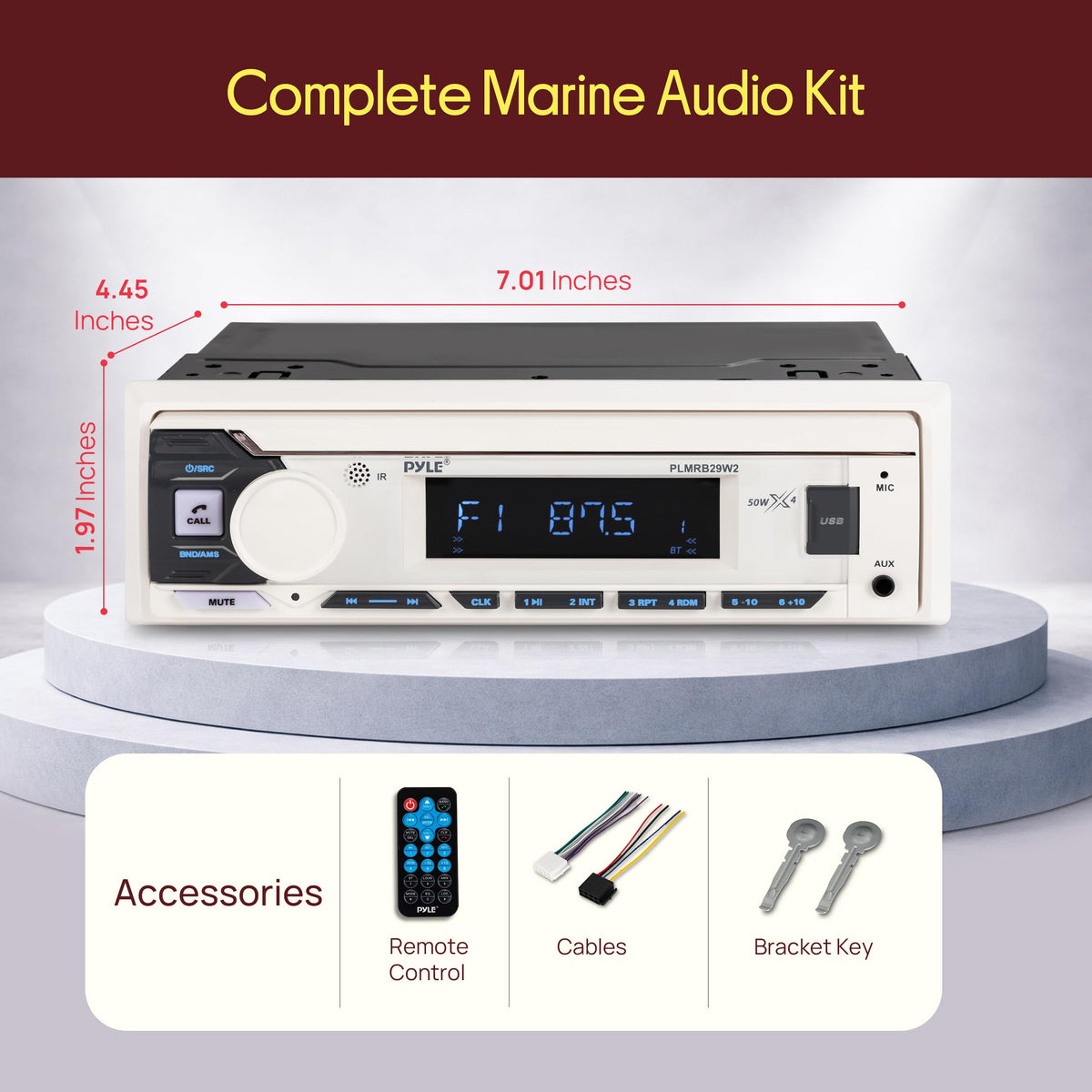 Pyle remote control photo showing easy distant operation and convenient volume/track control