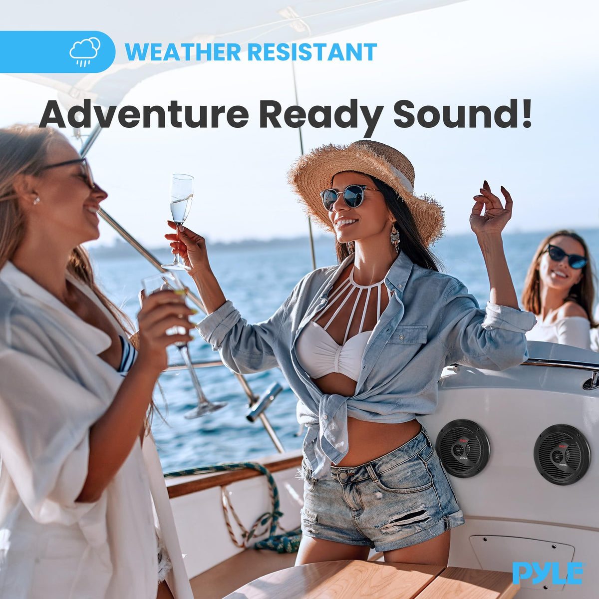 Pyle marine stereo installation kit with frame and wiring for double DIN fit