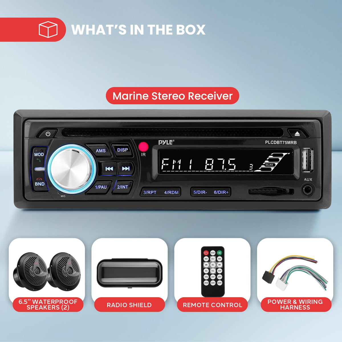 Pyle marine stereo receiver rear ports enable versatile connections and expandability.