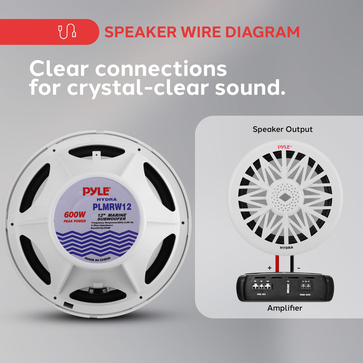 Pyle 12-inch marine subwoofer white-shell blends with boats and withstands exposure.