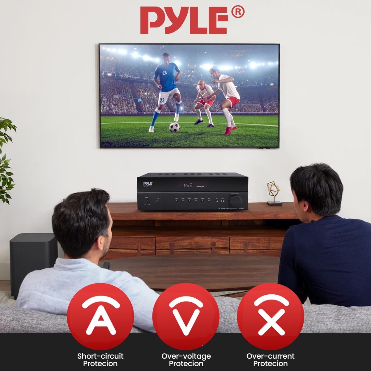 Pyle dual mic inputs offer adjustable control for performances.
