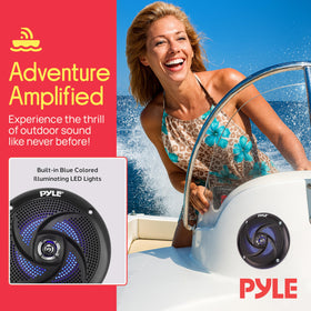 Pyle mounted on boat transom demonstrating weather resistance and secure fit