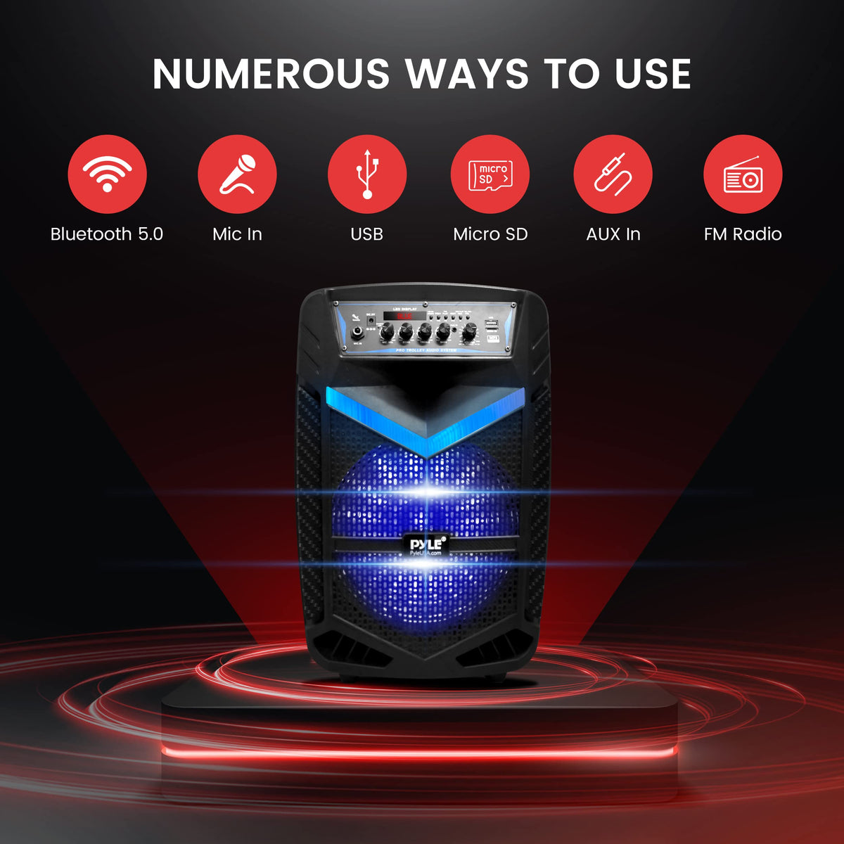 Pyle system supports USB/SD MP3 playback on the go