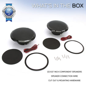 Pyle packaged speakers with mounting hardware showing included parts for faster setup