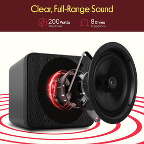 pyle close-up of 4-inch paper cone driver highlighting detailed sound