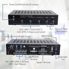 Pyle PCM60A 25V/70V outputs for PA installations