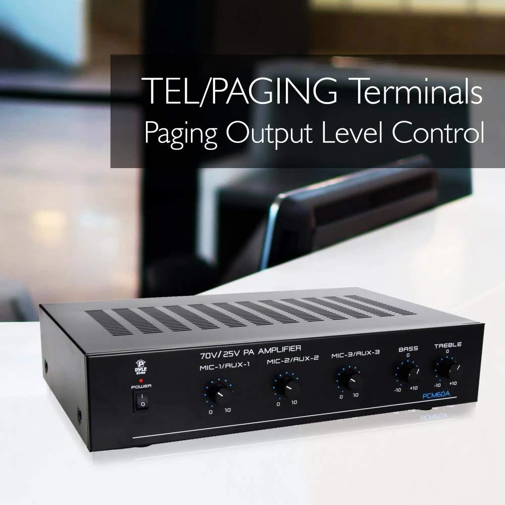 Pyle PCM60A three mic inputs with auto talkover for clear announcements