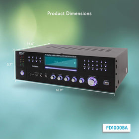 PD1000BA back panel shows connectors for flexible speaker and subwoofer wiring