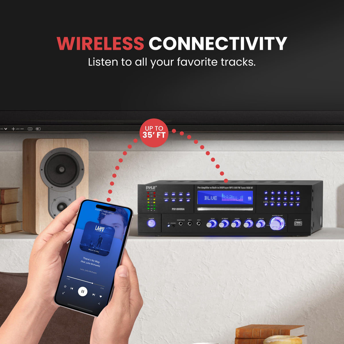 PD1000BA Bluetooth streaming for wireless music from mobile devices