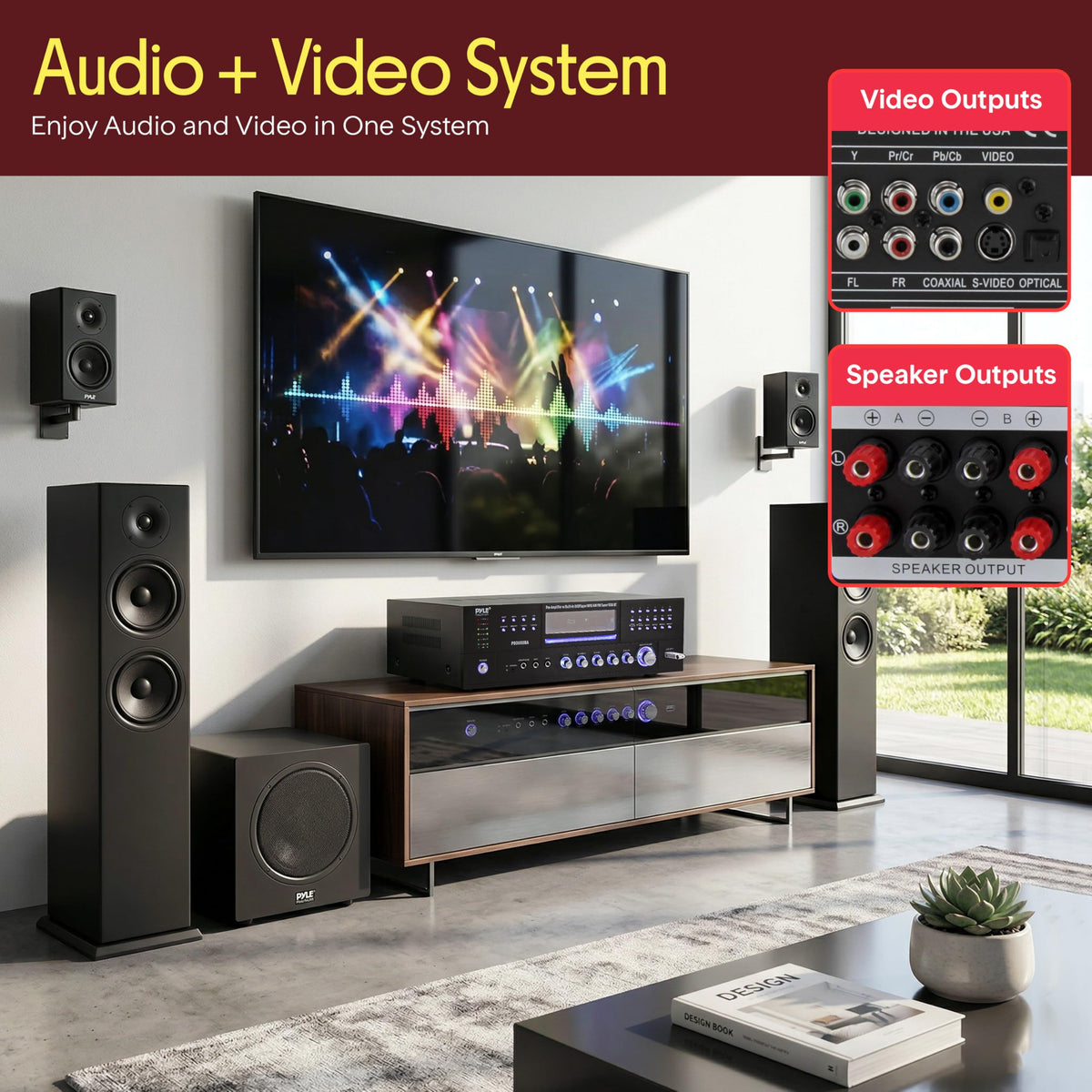 Pyle PD3000BA USB/SD ports for flexible playback options