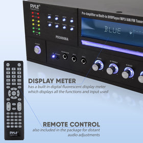 Pyle PD3000BA5 full connectivity supports TV, subwoofer, and media inputs.