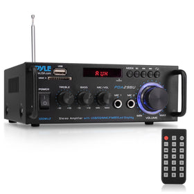 Pyle front panel view showing controls and Bluetooth for flexible connections