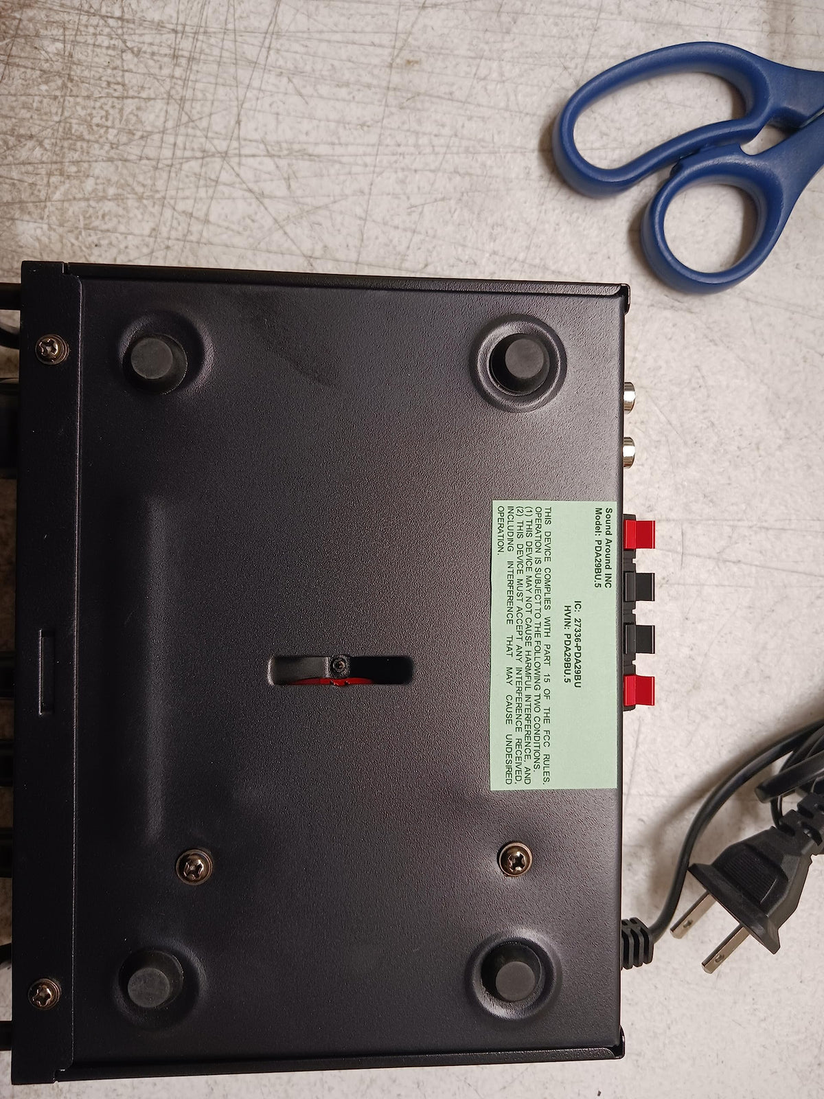 Pyle amplifier in a living room audio setup enhancing home sound