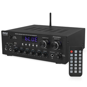 Pyle PDA69BU front panel dials demonstrate precise tone control for personalized sound.