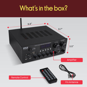 Pyle PDA69BU compact design fills small spaces with clear hi-fi sound.