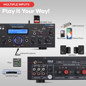 Pyle PDA6BU.7 remote control for easy setup from anywhere in the room.