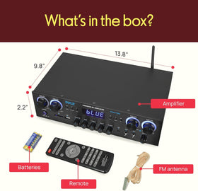Pyle PDA77BU FM radio tuner for over-the-air listening.