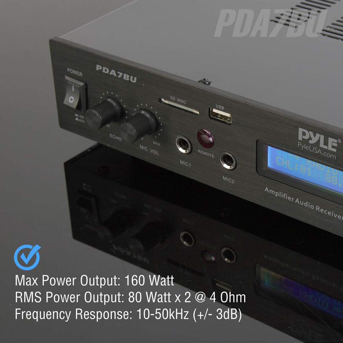 Pyle PDA7BU Bluetooth streaming for wireless music from phone or tablet