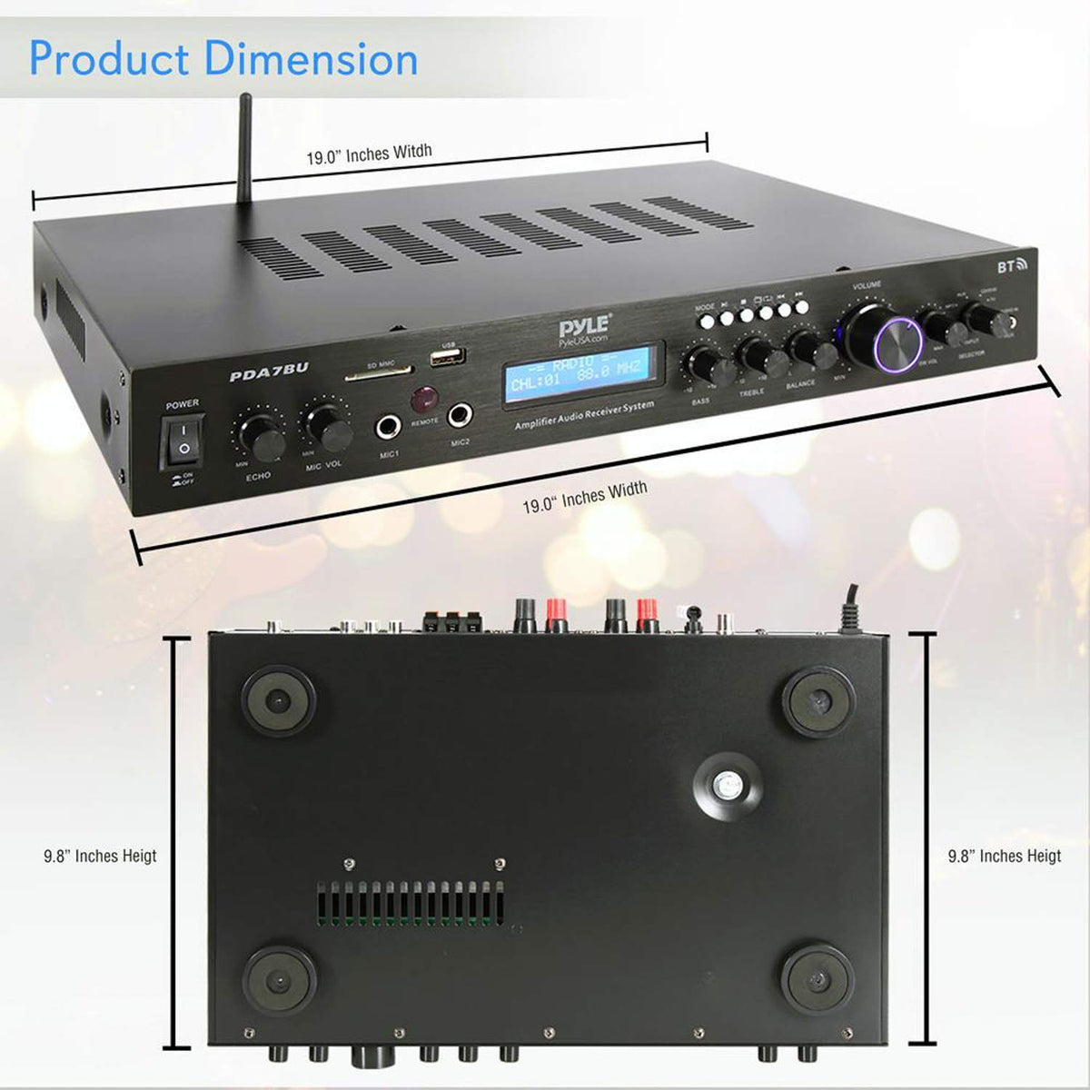 Pyle PDA7BU FM radio with LCD display keeps you tuned