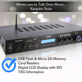 Pyle PDA7BU subwoofer out enhances bass for movie nights