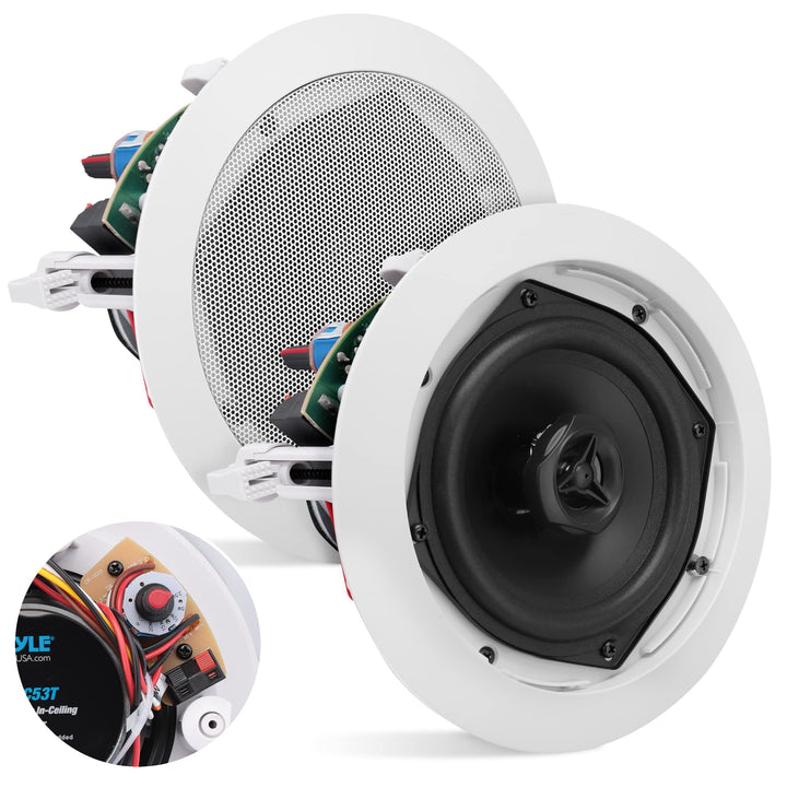 pyle front view flush mounted speaker showing slim grill and clean finish for discreet installation