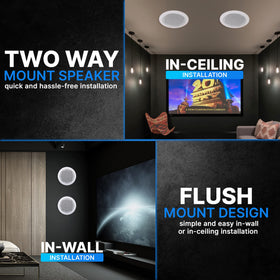 pyle size comparison with hand showing compact 5.25-inch speaker fits tight ceiling cavities