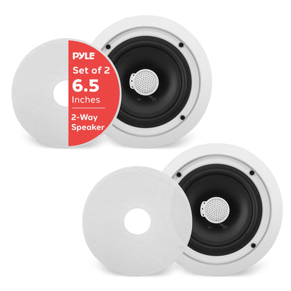Pyle PDIC60 front flush mount view showing low-profile grille and clean finish benefit