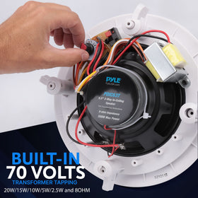 Pyle PDIC63T installed in a living room ceiling showing unobtrusive audio integration